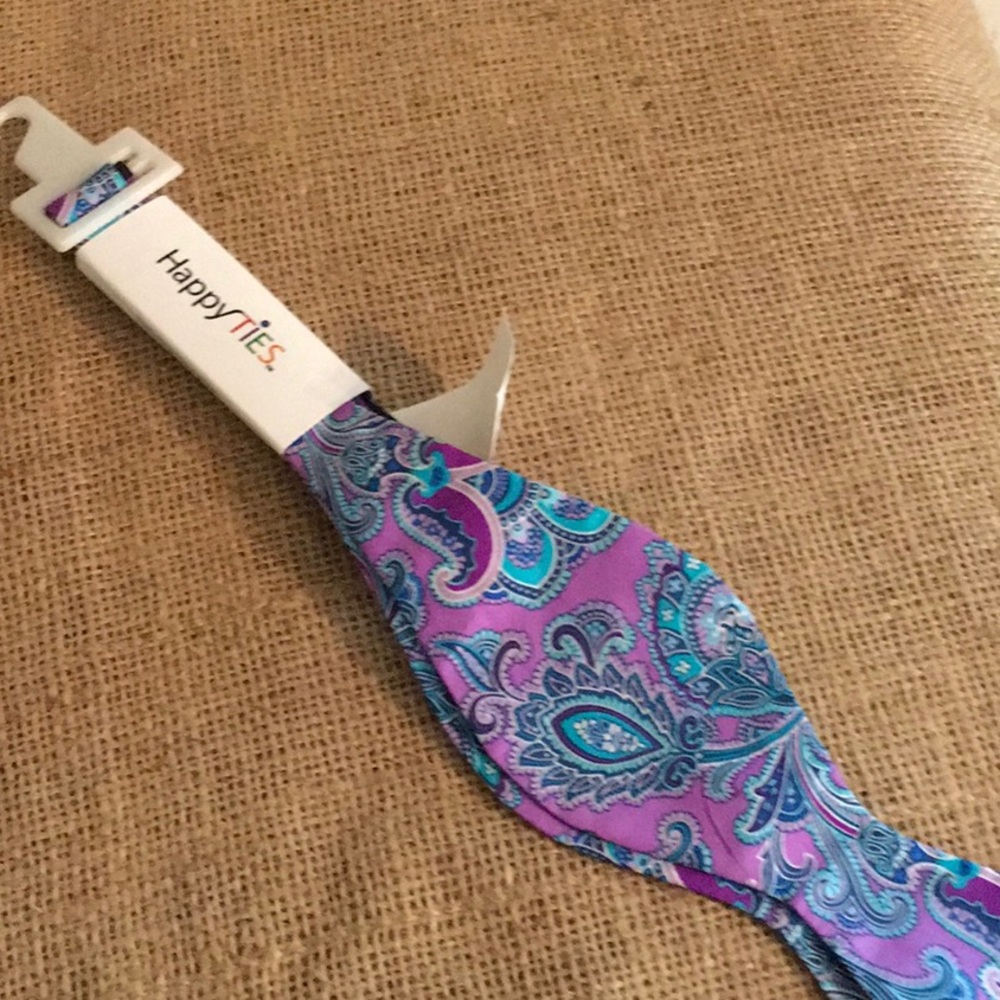 HappyTIES BOW TIE PURPLE PAISLEY